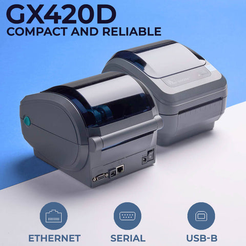 Zebra GX420D Thermal Label Printer, Renewed