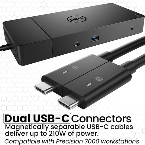 Dell WD19DC Docking Station Bundle - with 240W Power Adapter, HDMI Cable & Thunderbolt 3 Cable, Ethernet Cable, Microfiber Cloth (Renewed)