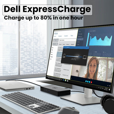 Dell WD19S Docking Station Bundle with USB-C, 180W Power Adapter, HDMI & Ethernet Cable, Microfiber Cloth (Renewed)