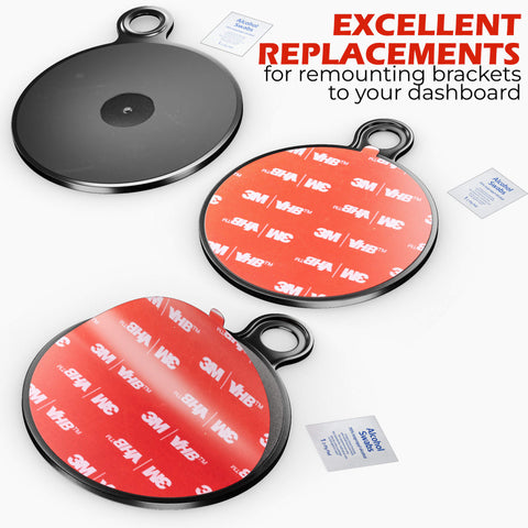 Dashboard Pad Mounting Disk for Suction Cup 3-Pack