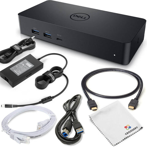 Dell D6000s Docking Station Bundle - Includes HDMI Cable, 130W Power Adapter & Microfiber Cloth (Renewed)