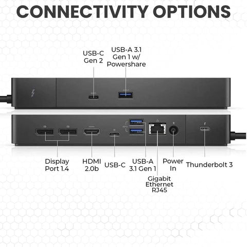 Dell WD19TBS Thunderbolt Docking Station Bundle - Includes 180W Power Adapter, HDMI & Ethernet Cables, USB-C Cable (Renewed)